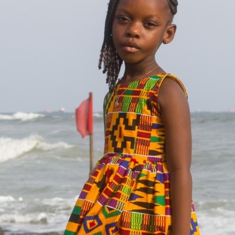 African Kente Young Girl Dress - K2 - Picture 4 of 7